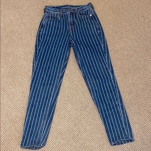 American Eagle striped mom jeans
